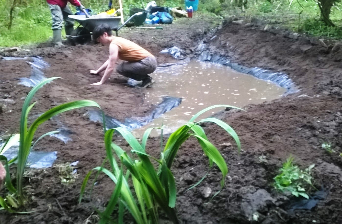 image of Volunteer creating a pond